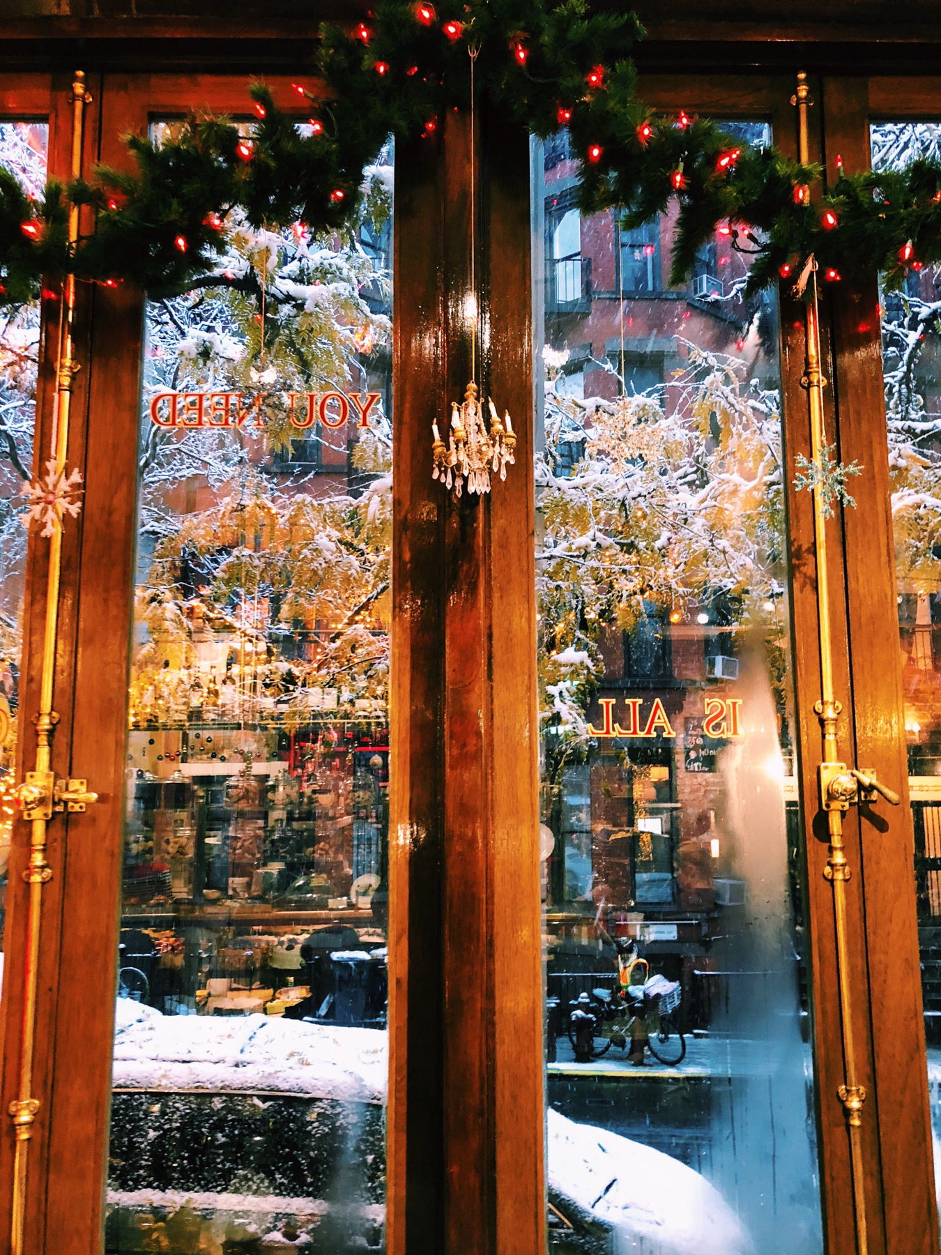 Christmas window at Cafe Lalo